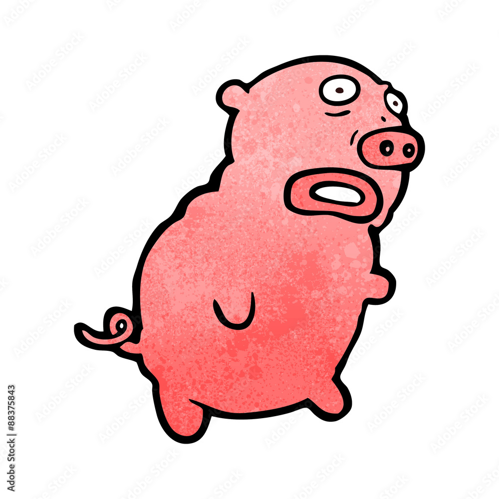 retro cartoon funny pig retro cartoon funny pig