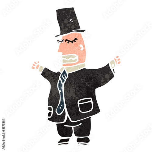 retro cartoon wealthy man