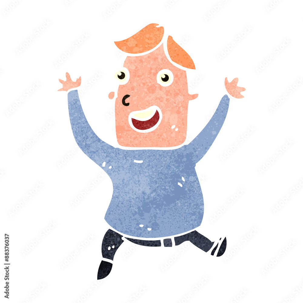 Naklejka premium retro cartoon happy boy
