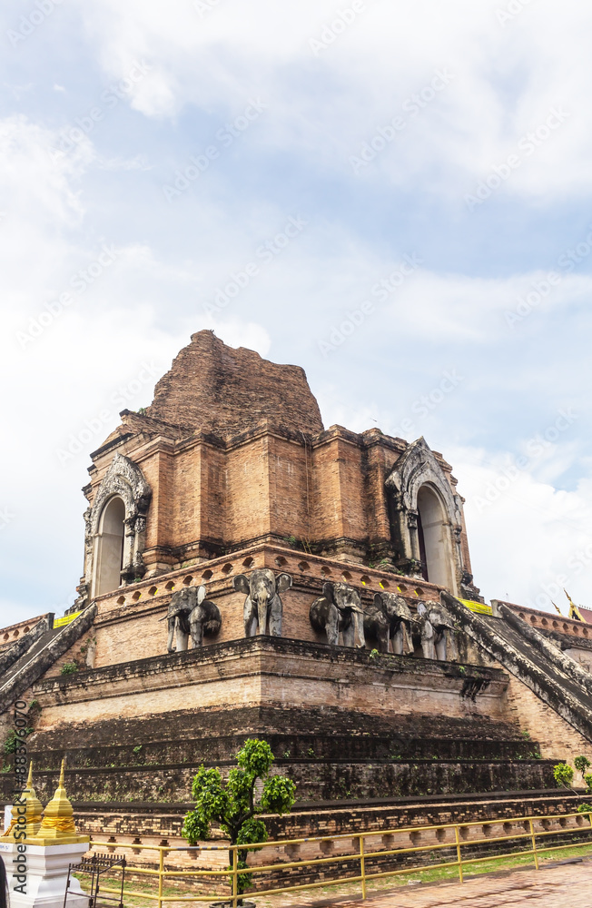 Wat Chedi Luang, a Buddhist temple in the historic centre of Chi