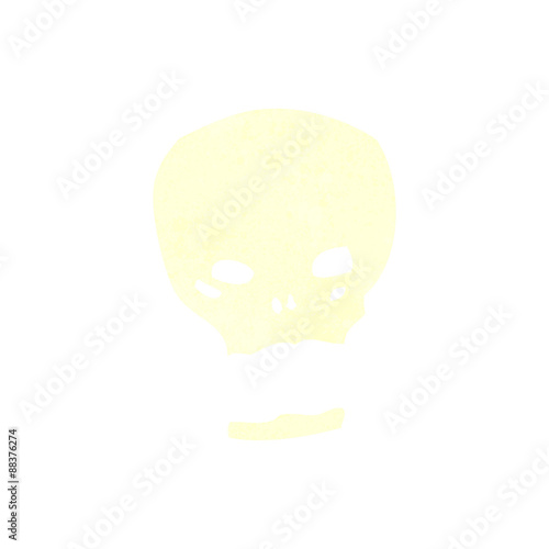 retro cartoon bright white skull