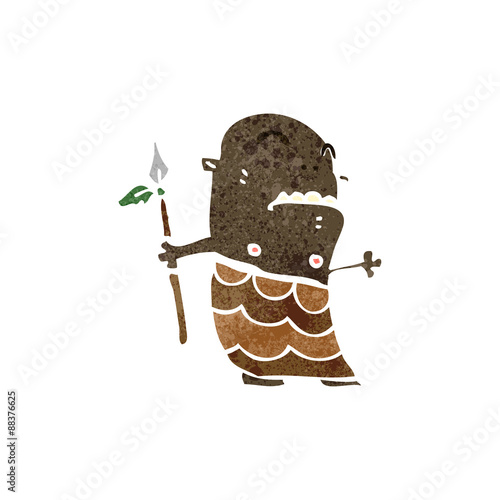 retro cartoon tribesman