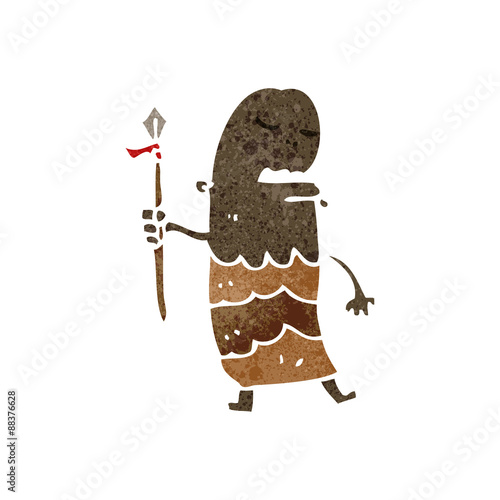 retro cartoon tribesman