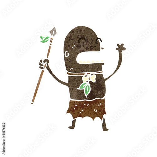 retro cartoon tribesman
