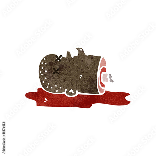 retro cartoon gross severed head