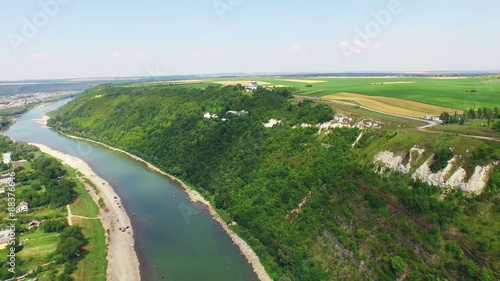 Bay Dniester in Zalischyky. View from the heights of the church. photo