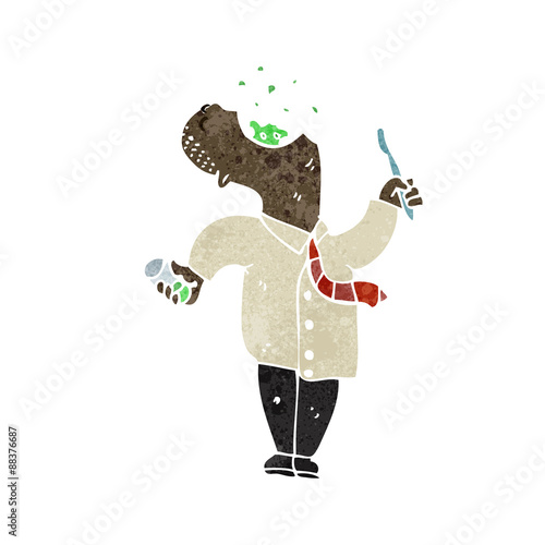 retro cartoon man gargling mouthwash