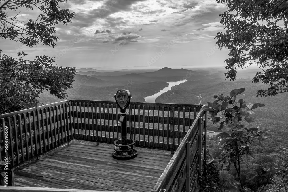Obraz premium lake lure and chimney rock landscapes