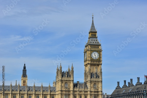 The Houses of Parliament in London in August.