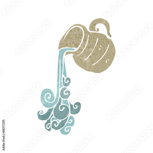 retro cartoon pouring jug