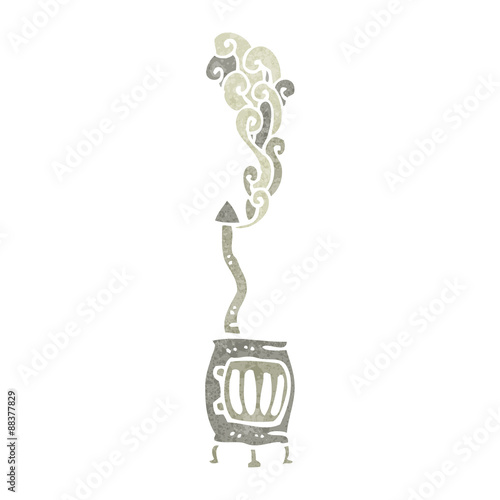retro cartoon wood burner