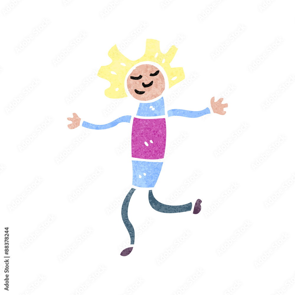 retro cartoon dancing rag doll woman retro cartoon dancing rag doll woman