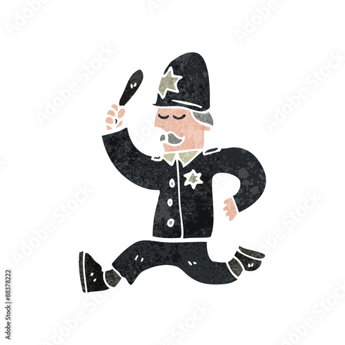 retro cartoon british policeman