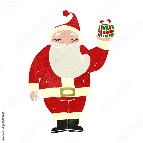 retro cartoon santa claus