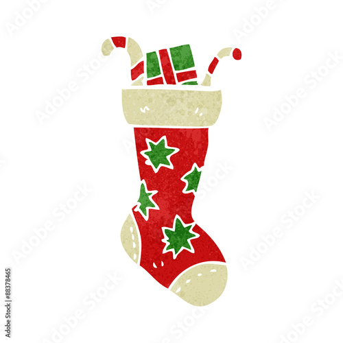 retro cartoon christmas stocking
