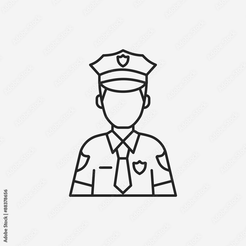 policeman line icon