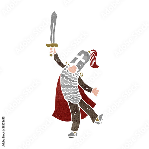 retro cartoon medieval knight