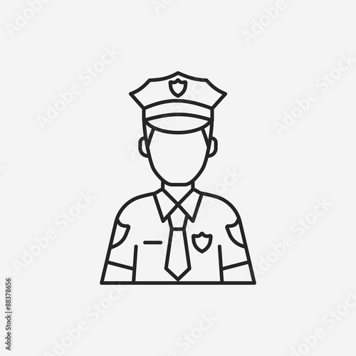 policeman line icon