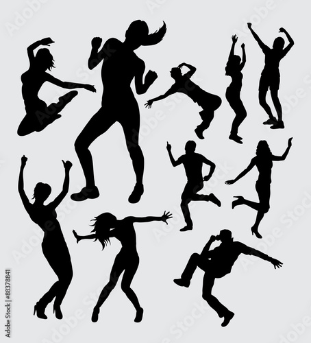 Male and female dancing silhouettes