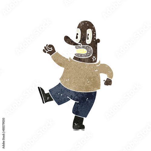 retro cartoon violent man