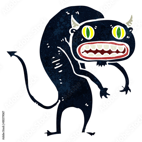 retro cartoon scary monster