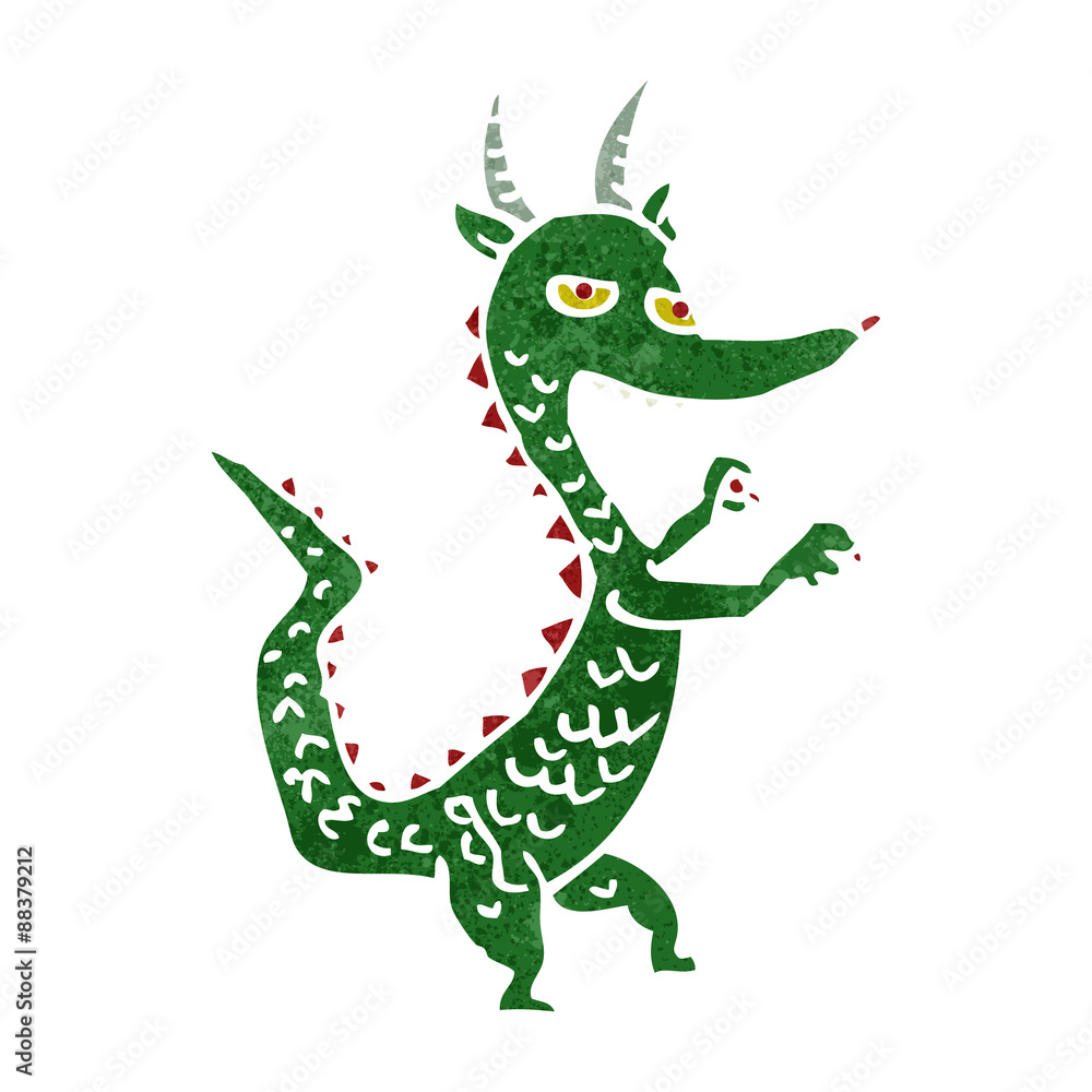 Fototapeta premium retro cartoon dragon