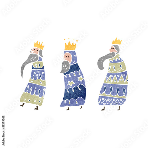 retro cartoon three kings