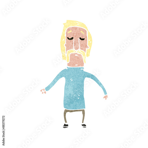 retro cartoon blond man with mustache