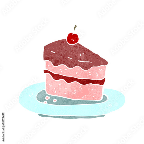 retro cartoon slice of cake