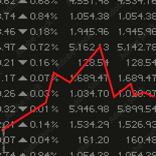 Numbers on stock market LED screen
