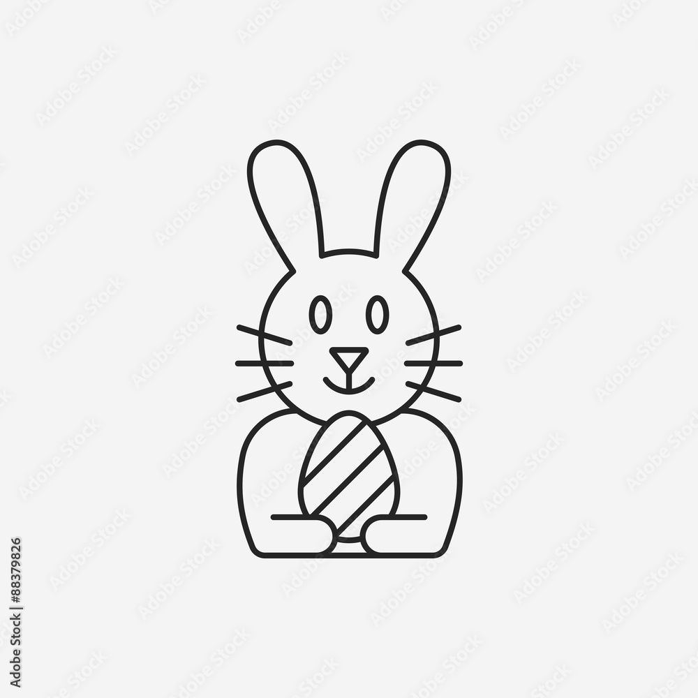 Fototapeta premium Easter bunny line icon