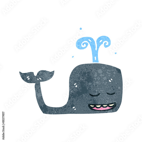 retro cartoon whale