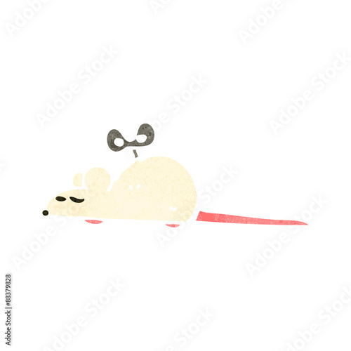 retro cartoon clockwork mouse