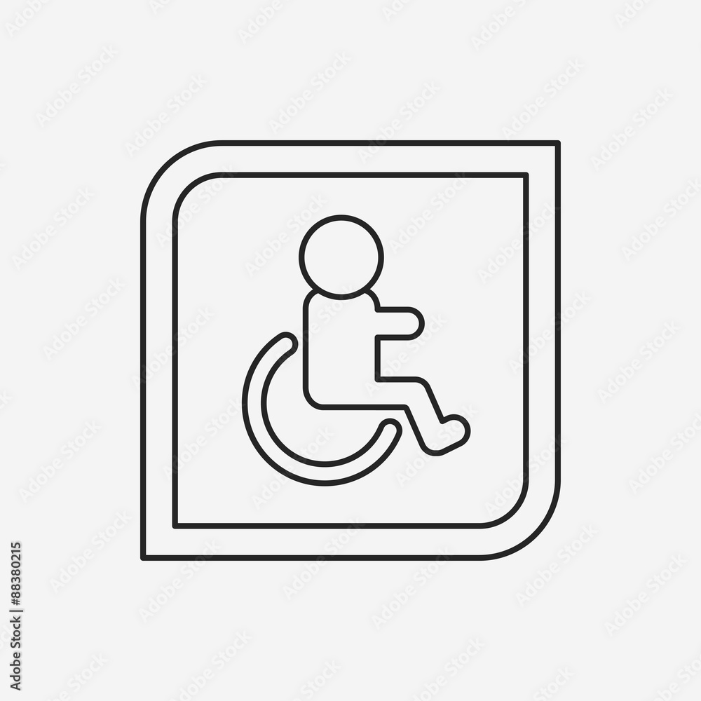 Disabled sign line icon Disabled sign line icon