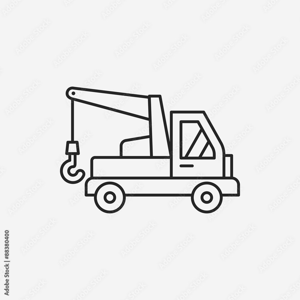 cargo truck line icon