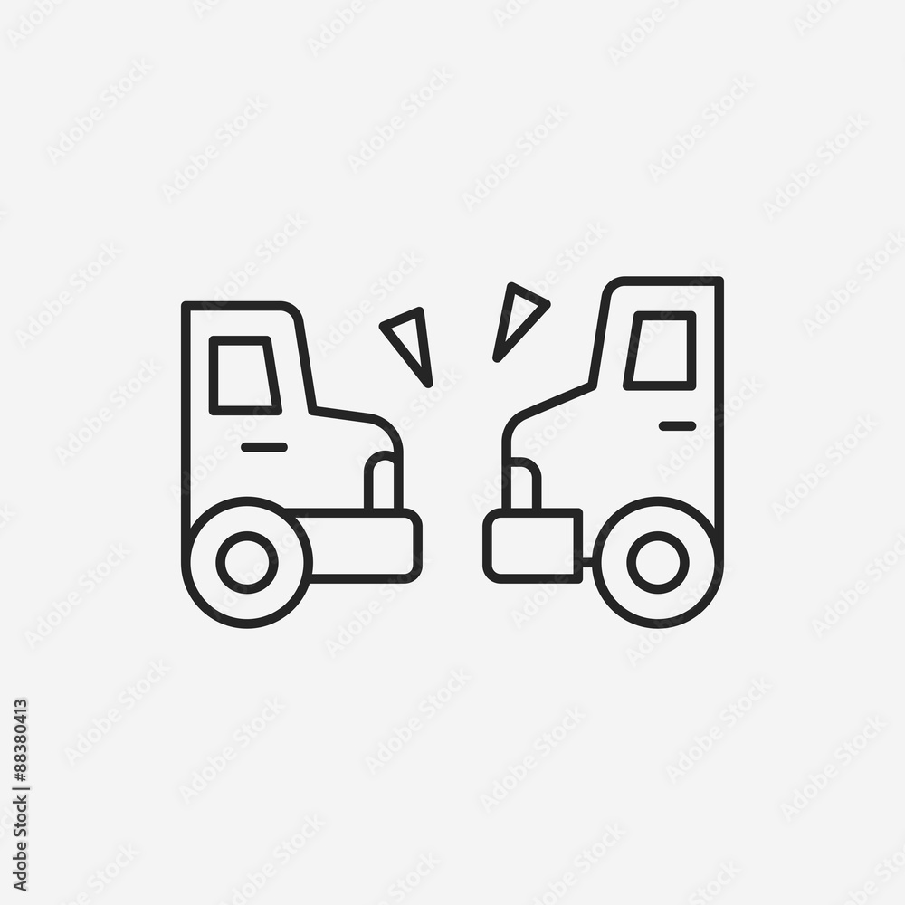 cargo truck line icon