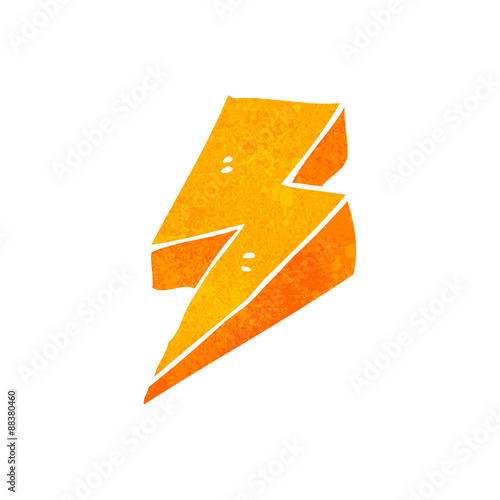 retro cartoon lightning bolt symbol