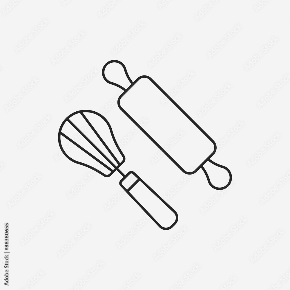 Rolling pin line icon Rolling pin line icon