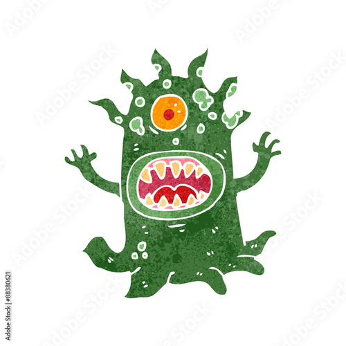 retro cartoon alien space monster
