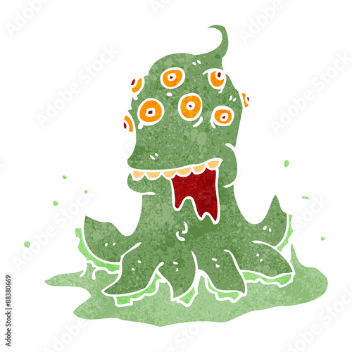retro cartoon alien space monster