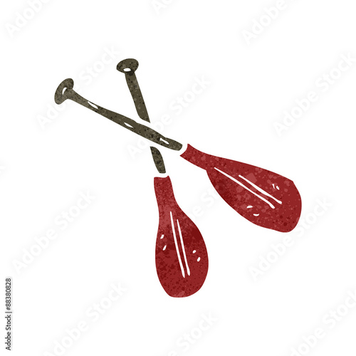 retro cartoon rowing oars