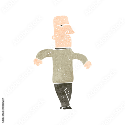 retro cartoon aggressive man
