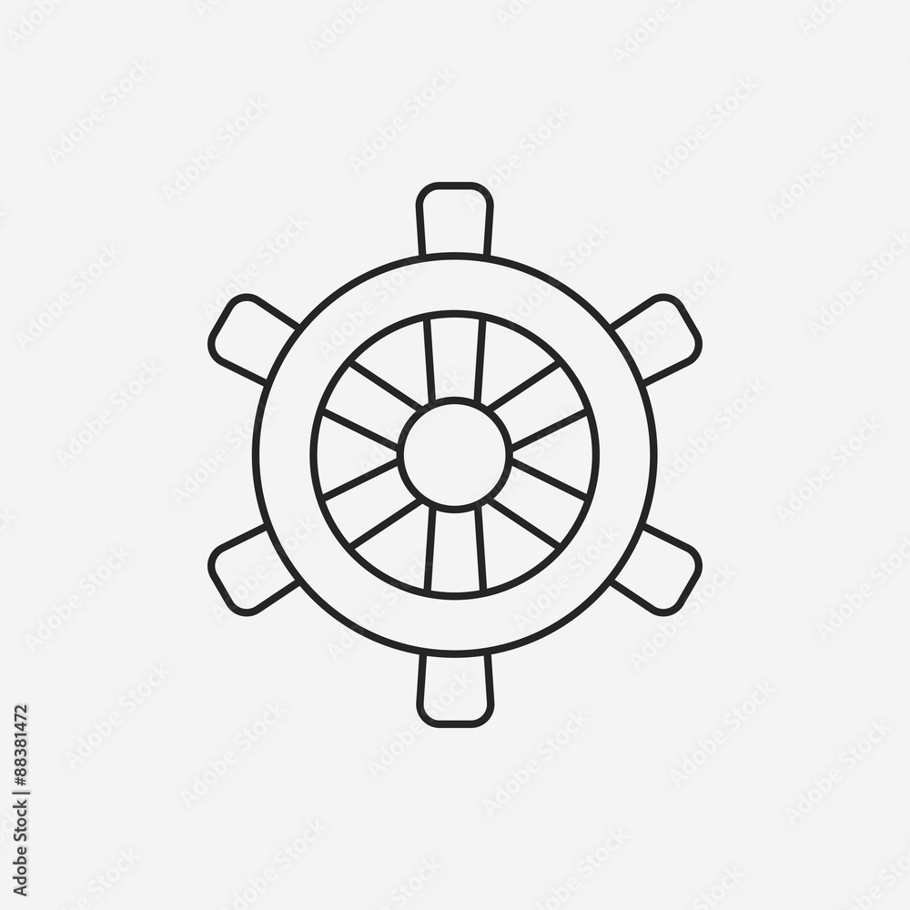 Obraz premium Rudder line icon