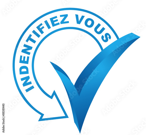 identifiez vous sur symbole validé bleu