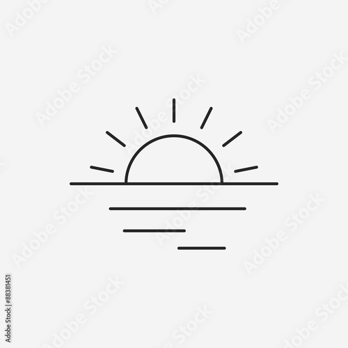 sunset line icon