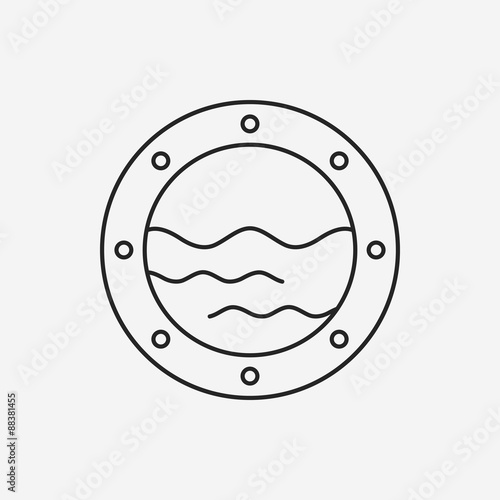 boat window line icon