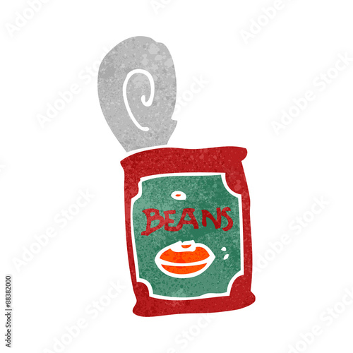 retro cartoon canned food