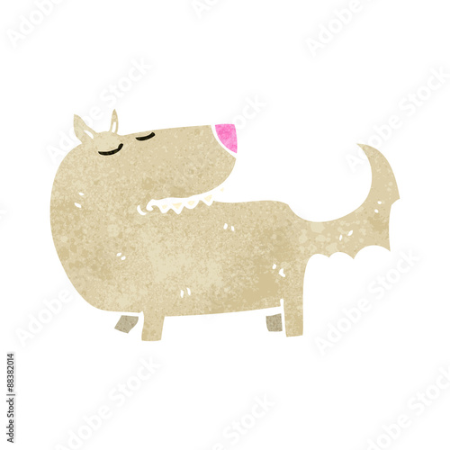 retro cartoon well trained dog
