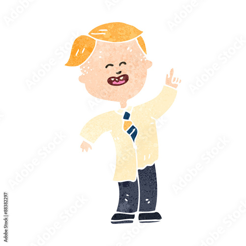 retro cartoon schoolboy