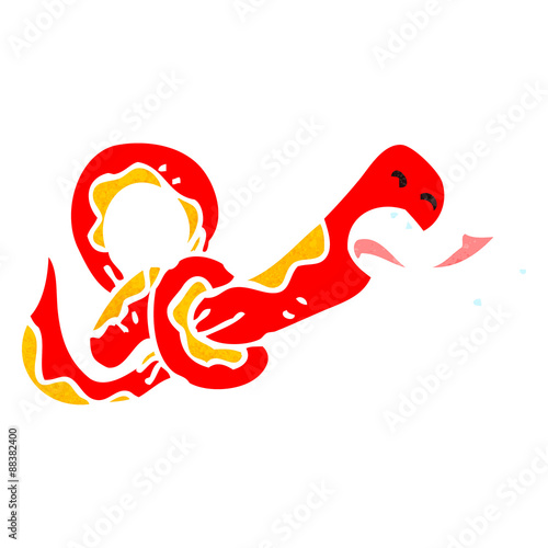 retro cartoon poisonous snake